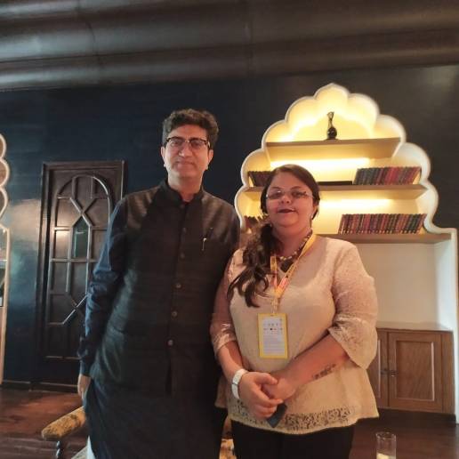 Shailaza Singh, author of best seller Faith-The Mystery of the Missing Girl with national award winning lyricist Prasoon Joshi